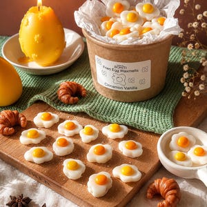 100g Fried Egg Wax Melts | Kawaii Novelty | Breakfast Inspired Soy Wax