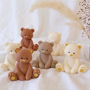 Vela de ursinho de pelúcia | Vela fofa | Urso de braços longos | Vela perfumada | Vela dos namorados | Vela vegana | Presente dos namorados | Cera de soja | Urso de pelúcia