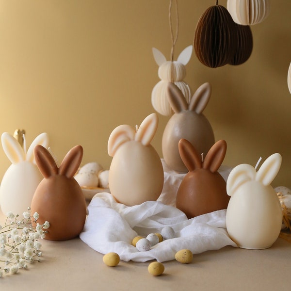 Bunny Easter Egg Candles | Spring Candles | Egg Candles |Scented Candle| Soy Wax Candle | Vegan Candle | Pillar Candles
