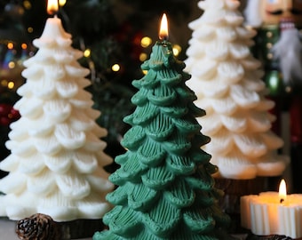 Large Soy Wax Christmas Tree Candle: Festive Holiday Decor
