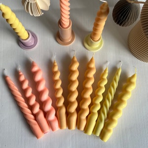Taper Twisted Pillar Candles | Spiral Taper Candles | Twisted Candle | Column candle | Table Candle | Dinner Candle | Decorative Candle |