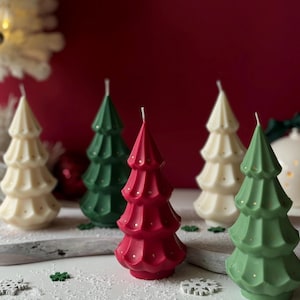 Kerstboomkaars | Cadeau | Zuilkaarsen | Decoratieve kerstkaarsen| feestelijke kaars | tafelkaars | Geurkaars kerst