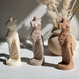 Vela estátua da deusa Vênus di Milo | Vela da Deusa Vênus | Vela da estátua de Vênus | Vela mulher nua | Vegano | Cera de soja para torso feminino
