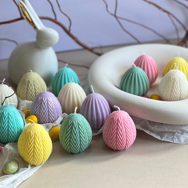 Easter egg candles | Spring candle | Egg candle |Scented Candle| Soy Wax Candle | Vegan candle | Pillar Candles