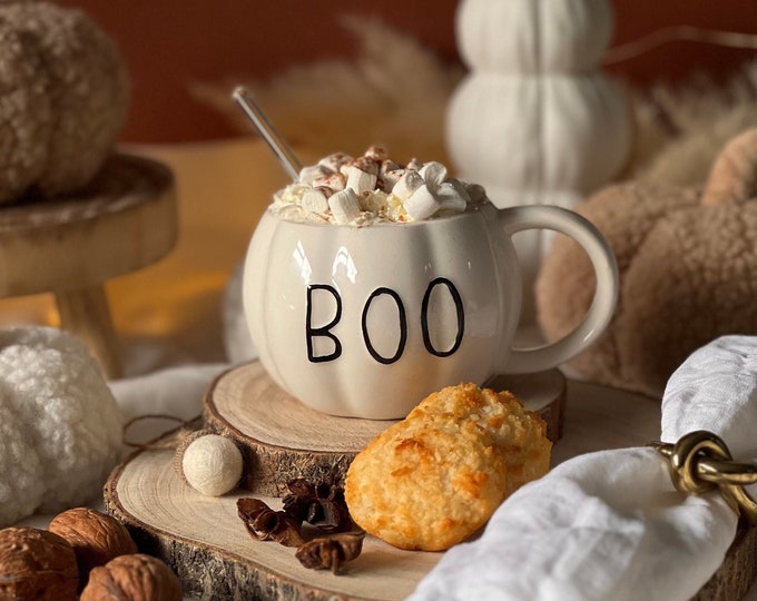 Pumpkin Shaped Mug | Autumn Coffee Cup, Spooky Season