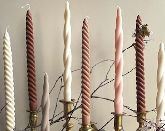 Soft Twisted & Deep twisted Taper Candles | Tall Pillar Candle | Table Candle | Dinner set up Candles | Decorative Candle | Elegant candles