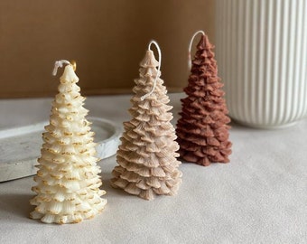 Christmas tree candle | Christmas present | Pillar candles | Decorative Christmas candles| festive| table candle | xmas | Tree Shaped Candle