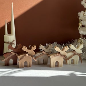 Reindeer candle | Christmas present | Scented candle | Decorative Christmas candles| festive candle | Elk | xmas Pillar candle