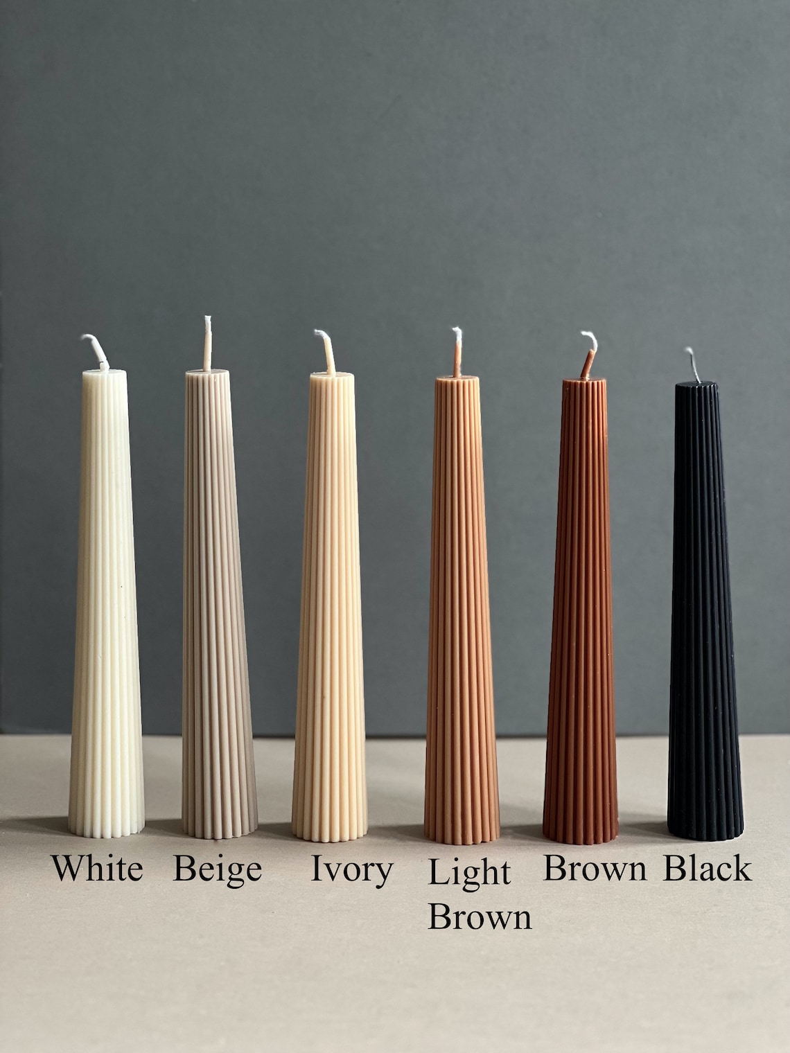 Greko Column Ribbed Candles Ribbed Pillar Candle Dinner Etsy
