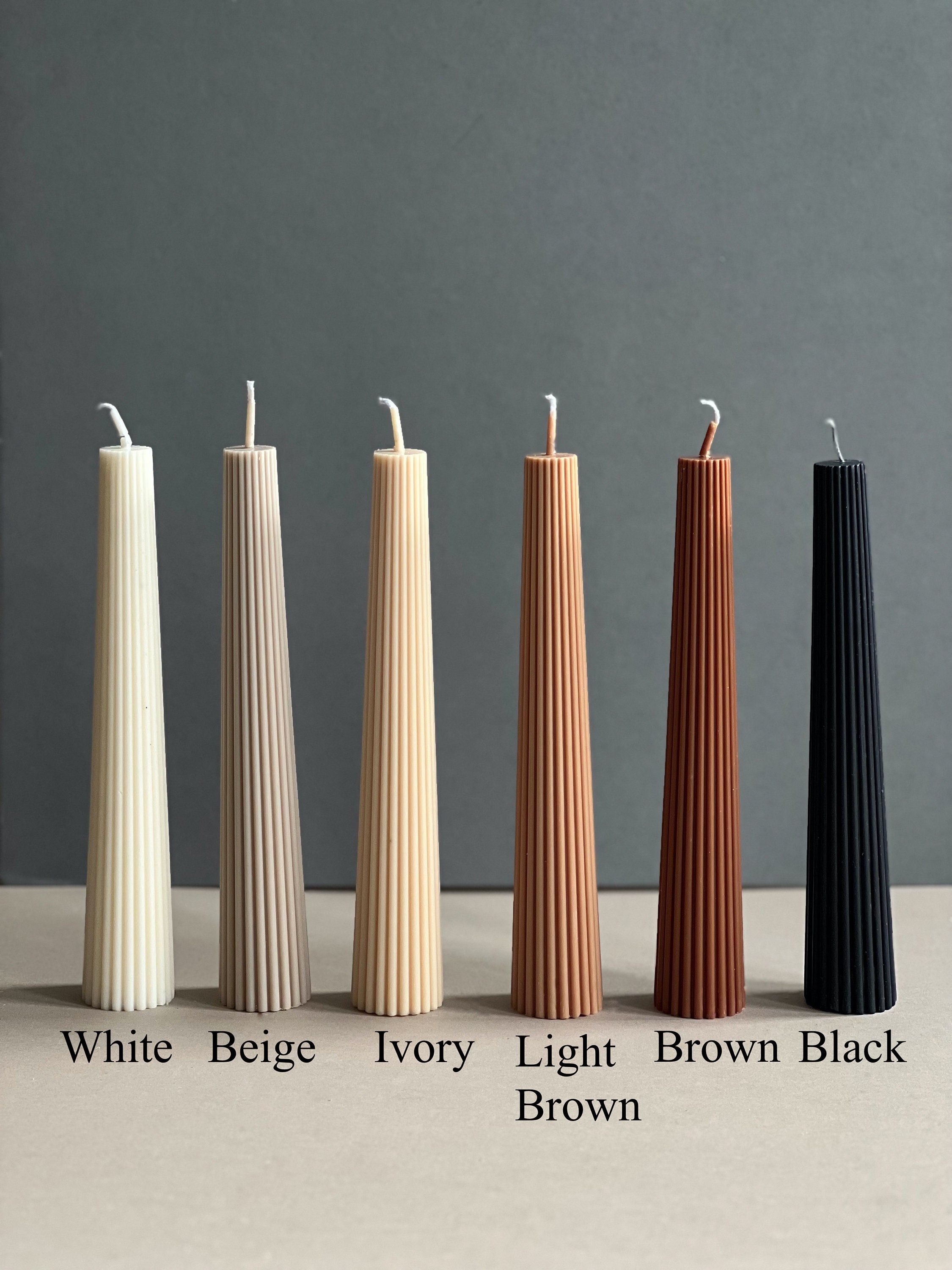 Greko Column Ribbed Candles Ribbed Pillar Candle Dinner Etsy