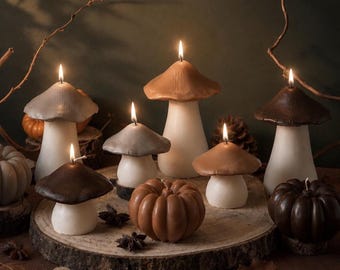 Mushroom Candle | Cottagecore | Toadstool Candle Gift | Woodland Home Décor | Handmade Autumn Fall