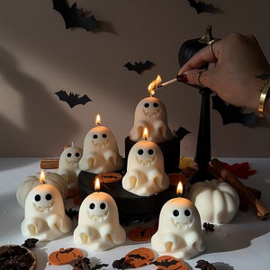 Ghost Candles | Halloween Ghosts | Spooky Candles | Autumn Candles | Autumn Decoration | Fall | Halloween Candles | soy wax