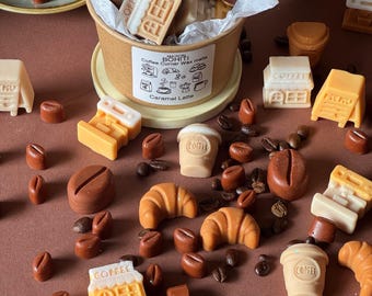 Cialde di cera profumata Coffee Corner Bakery / Accogliente caffetteria e croissant / Regalo per gli amanti del caffè / Profumi autunnali 140 g