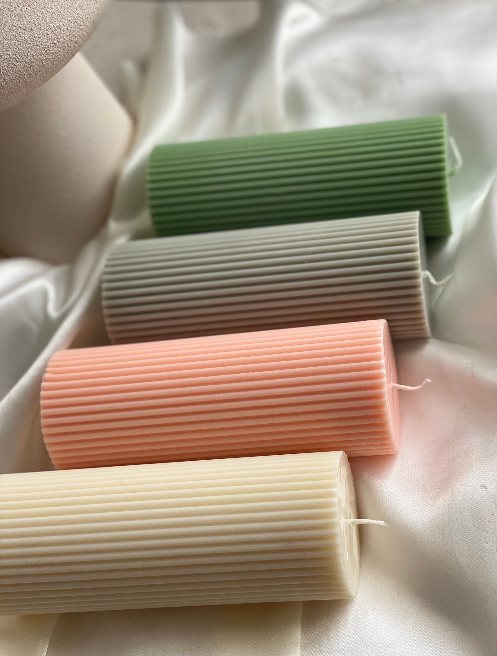 Ribbed Thick Candle pillar Candle home Decor Candle large Etsy UK
