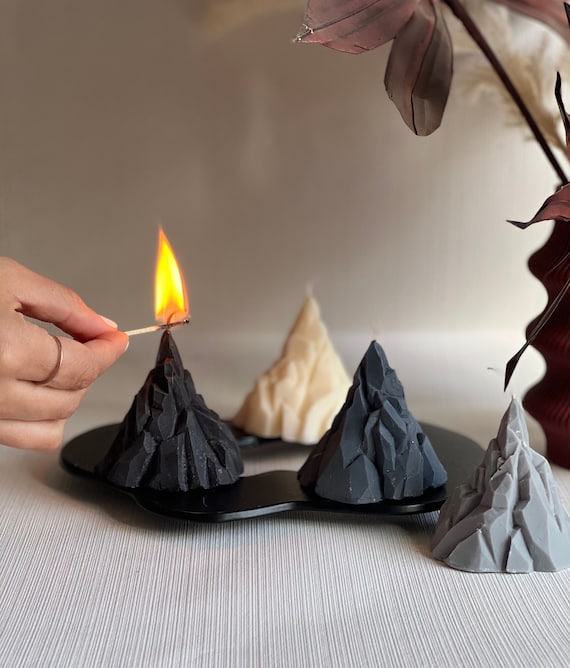Volcano Pillar Candles Mountain Candles Everest Candle Etsy UK