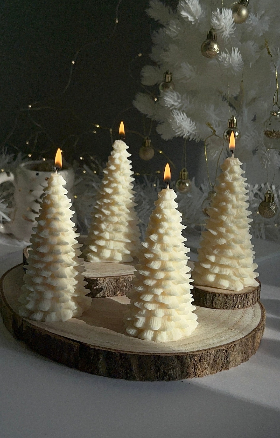 Soy Wax Christmas Tree Candle | Festive Vegan Home Decor - Etsy
