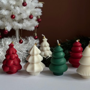 Aesthetic Christmas tree candle | Decorative Christmas candles| festive candle | table candle | xmas Scented | Christmas tree scent|