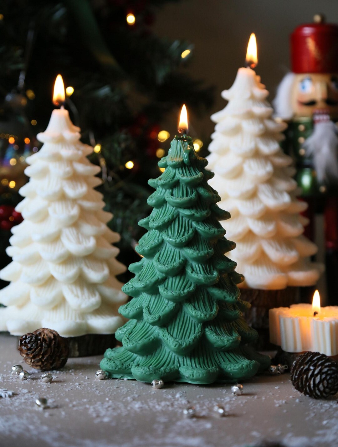 Large Soy Wax Christmas Tree Candle: Festive Holiday Decor - Etsy