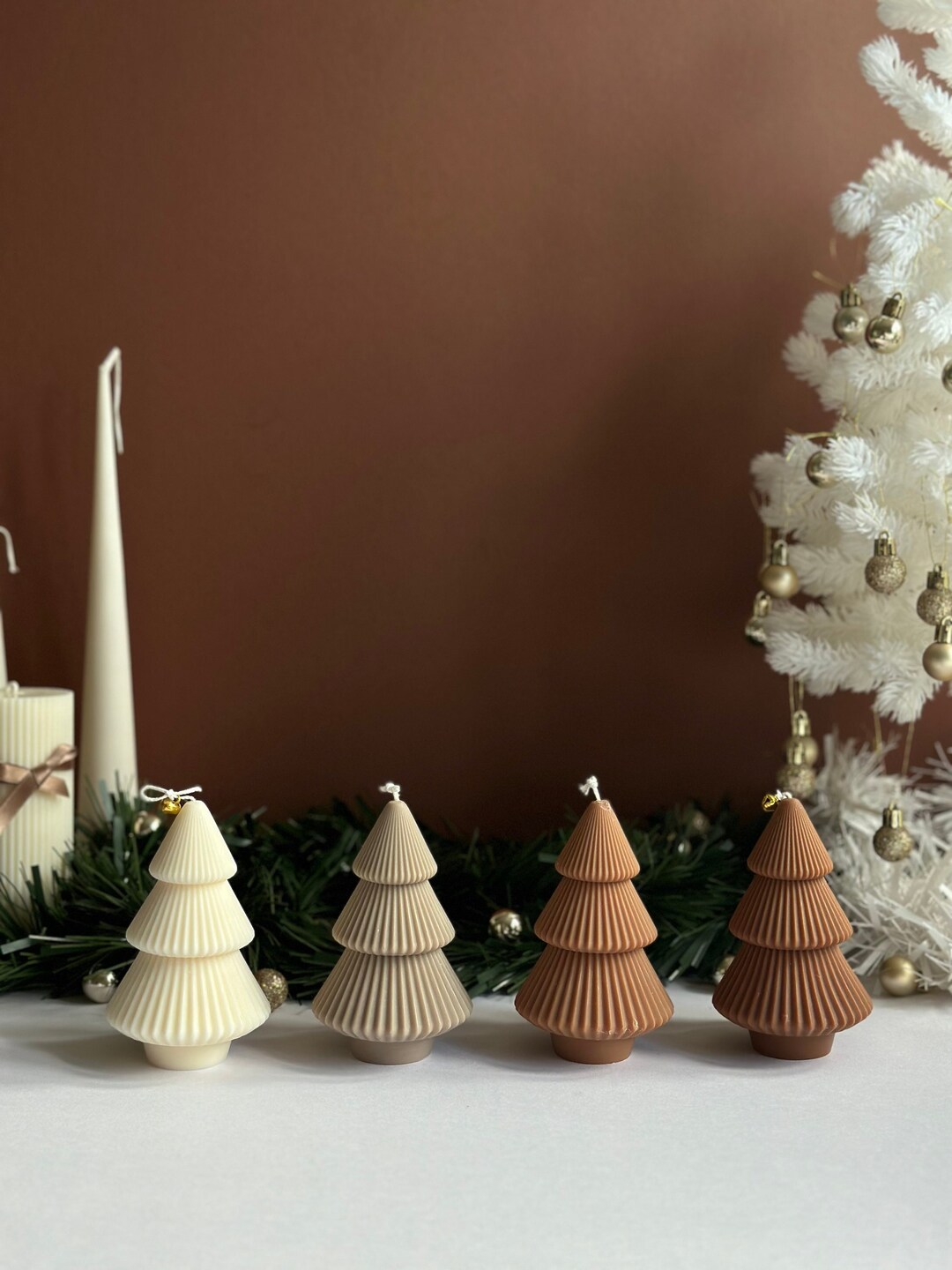 Scented Christmas Tree Candle | Soy Wax Festive Decor - Etsy