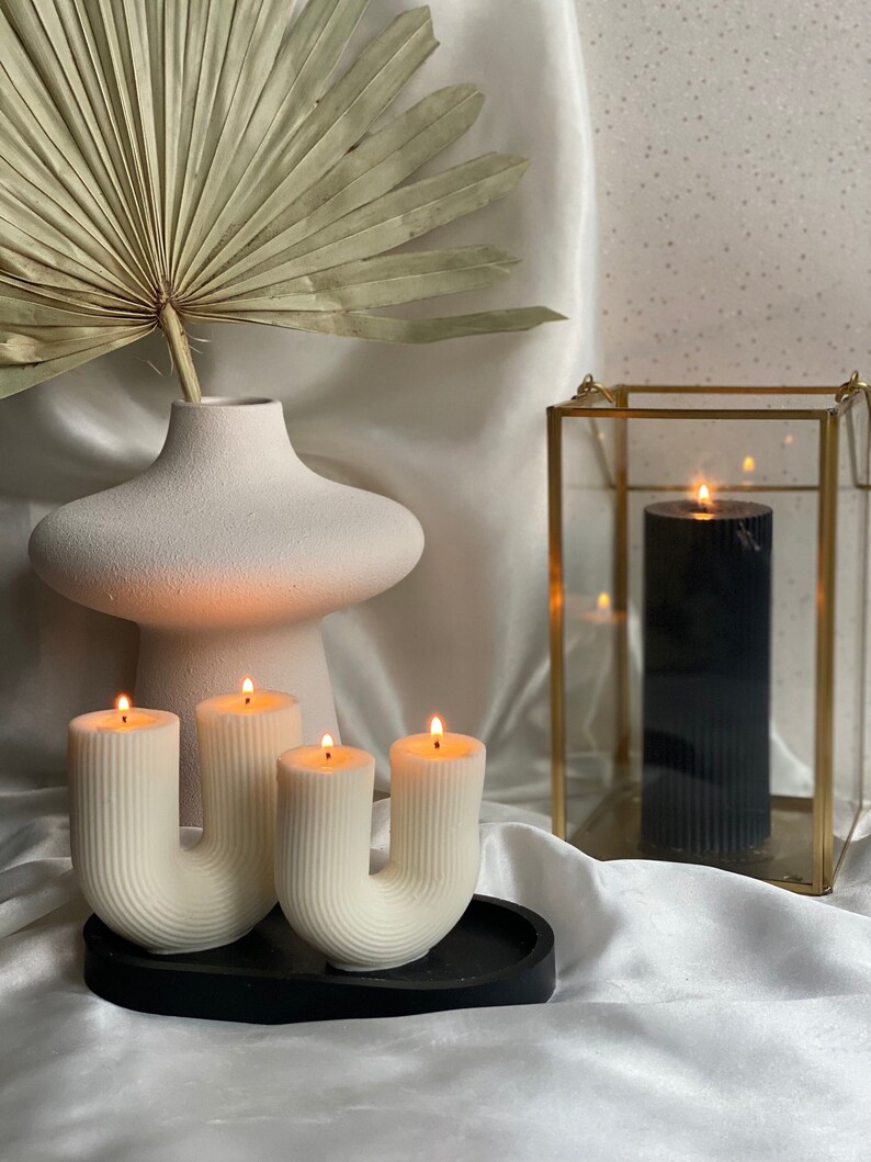 U Shaped Candle Ribbed Candle U Candle Homedecor Candle Etsy UK