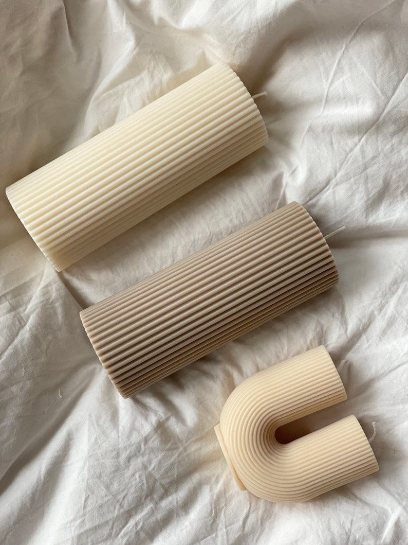 U Shaped Candle Ribbed Candle U Candle Homedecor Candle Etsy UK
