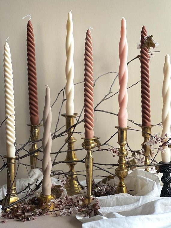 Soft Twisted & Deep Twisted Taper Candles Tall Pillar Candle Table Candle  Dinner Set up Candles Decorative Candle Elegant Candles 