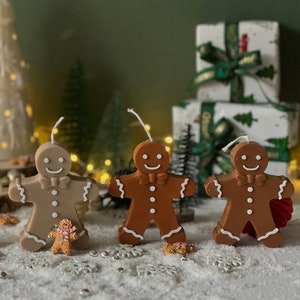 Gingerbread Man Candle: Christmas Scented Soy Wax Candle