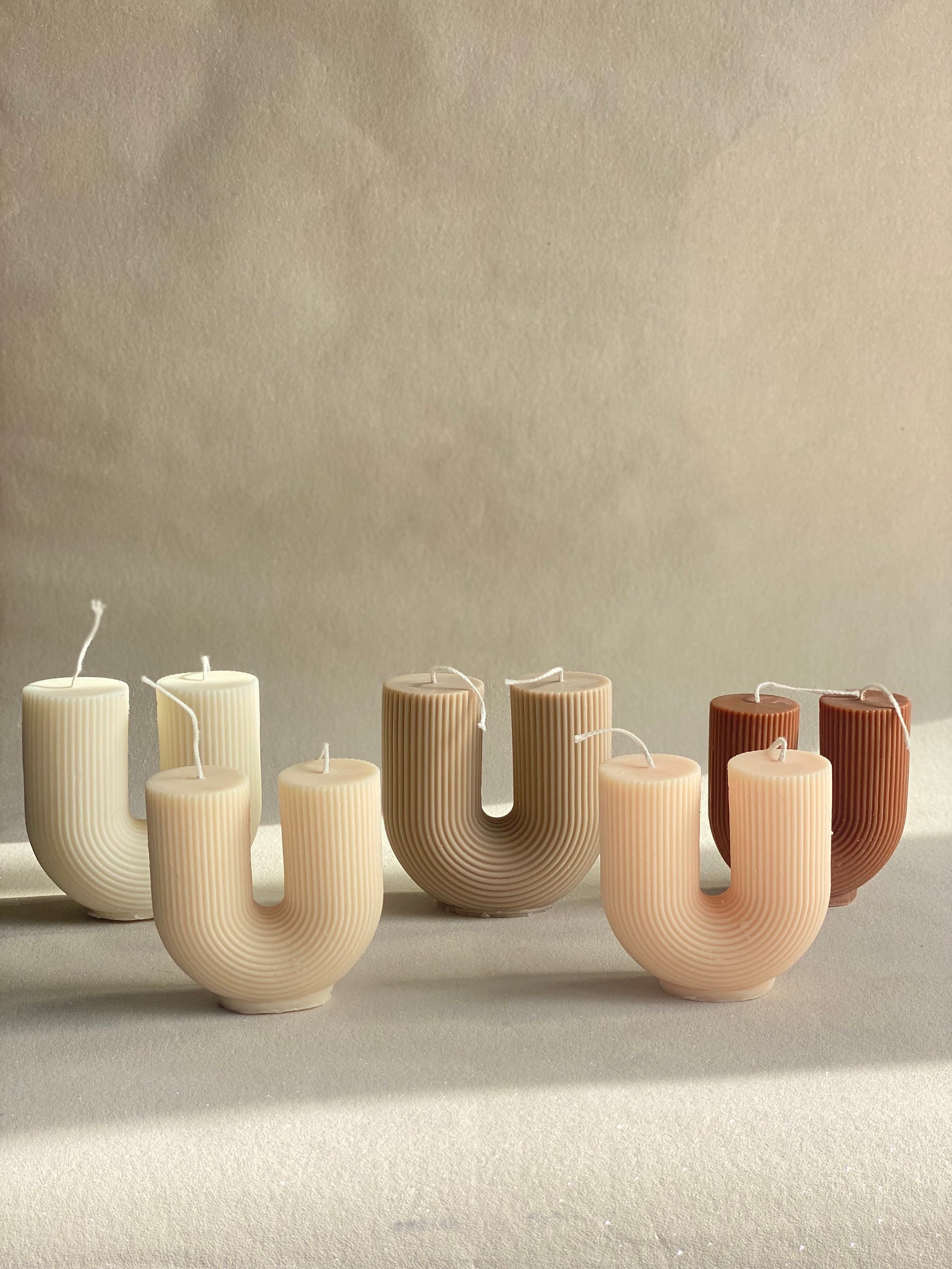 U Shaped Candle Ribbed Candle U Candle Homedecor Candle aesthetic
