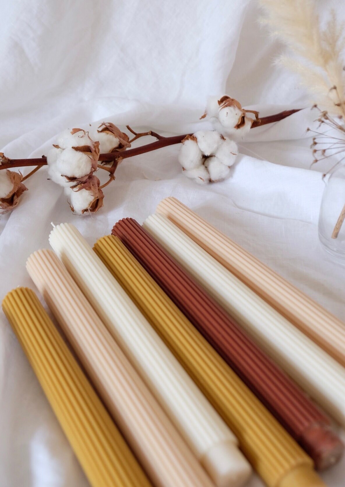 Taper Ribbed Candles Tall Ribbed Pillar Candle column Etsy UK