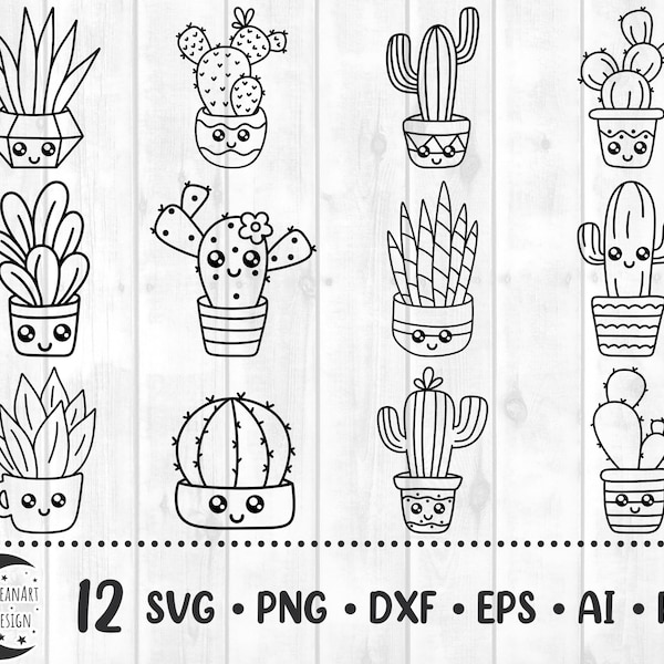 Cute cactus svg, cactus svg, cactus svg cut file, cactus, svg cactus, plant svg, desert cactus svg, cactus decor, cactus gift, kawaii svg