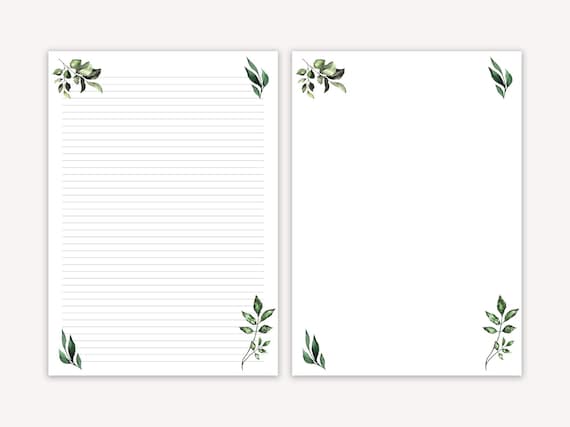Vines Printable Letter Writing Sheets