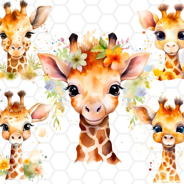 Giraffe png files for sublimation, giraffe clipart, giraffe png, giraffe sublimation, baby giraffe clipart, kawaii clipart, animal clipart