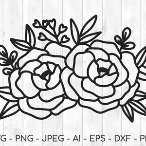Fleur svg, svg floral, bouquet de fleurs svg, ligne fleur svg, fleur sauvage svg, pâques svg