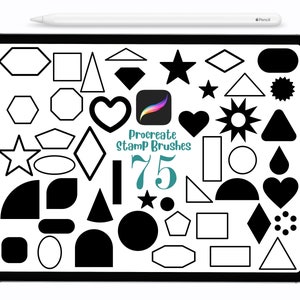 Procreate Shape Brush, Procreate Brushes, Procreate Doodle Stamps, Procreate, Procreate stamp brushes, Procreate Stamps