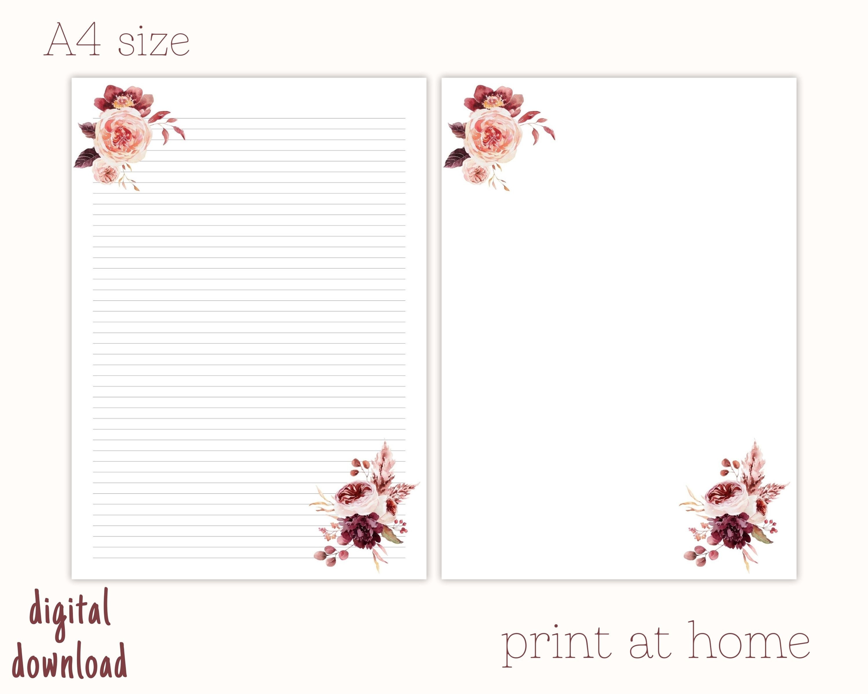 Printable Letter Paper Letter Writing Paper Decorative | Etsy