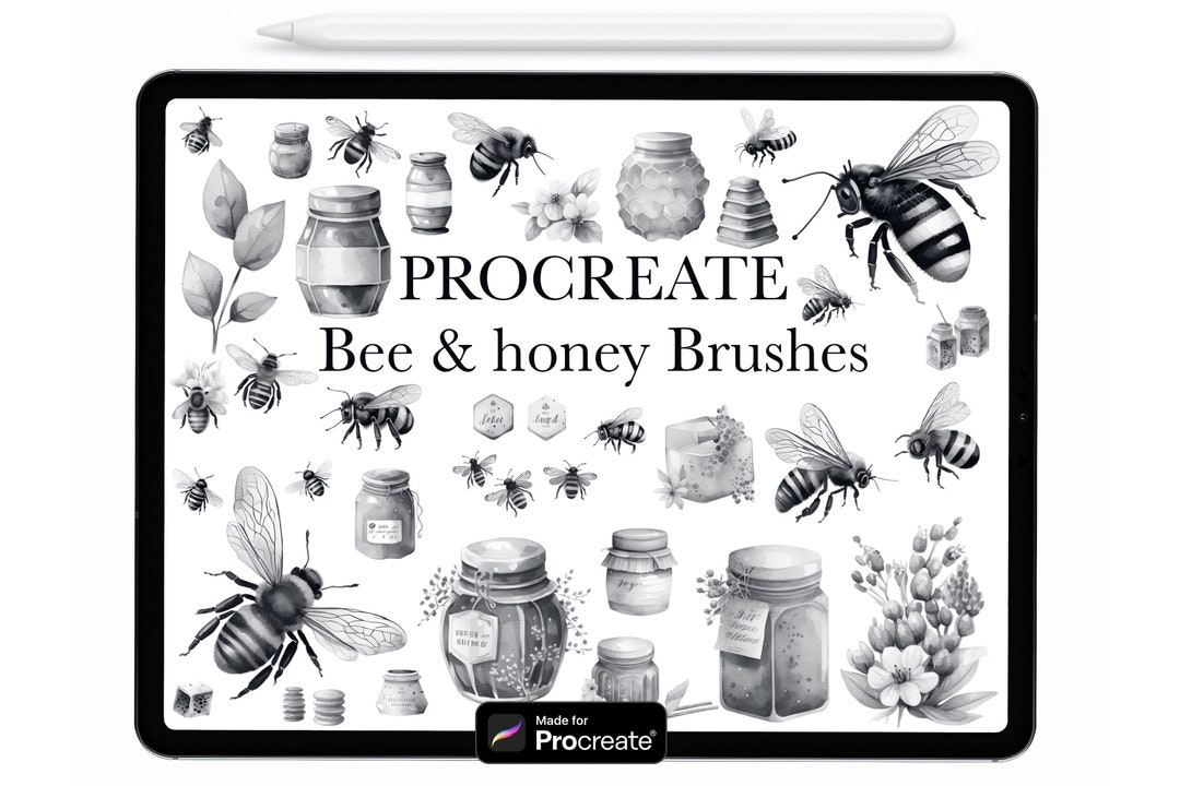 Procreate Bee and Honey Brushes, Procreate Brushes, Procreate Stamps