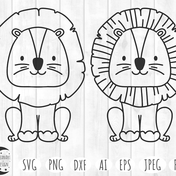 Löwe SVG, Baby Löwe SVG, süßes Löwe SVG, Tier svg, Tier svg Dateien, süße Tier svg, Löwe Gesicht SVG, Baby Tier svg, Safari Tier svg