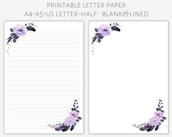 beautiful paper for writing Printable floral letter paper, letter writing paper, letter stationery, letter writing set, pretty letter paper, writing paper
