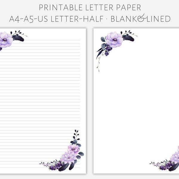 fancy writing paper printable Printable floral letter paper, letter writing paper, letter stationery, letter writing set, pretty letter paper, writing paper