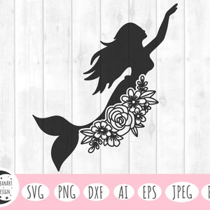 Sirène svg, sirène, été svg, queue de sirène, sirène anniversaire svg, princesse svg, sirène anniversaire, sirènes, magique svg, floral svg