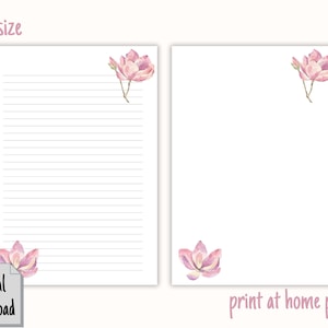 Floral Printable Letter Paper, Letter Writing Set, Letter Writing Paper ...