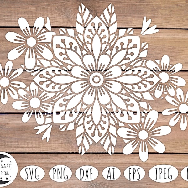 Floral svg, flower svg, wildflower svg, spring svg, floral mandala svg, mandala svg, svg floral, floral design svg, flower svg files