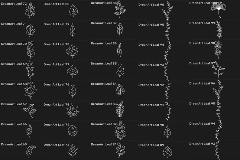 100 Leaf Procreate Brushes: Botanical Stamp Brush Set (digital Download ...
