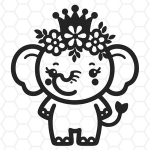 Cute elephant svg, elephant cut files, elephant clipart, elephant silhouette, elephant png, Elephant cut files for cricut & silhouette