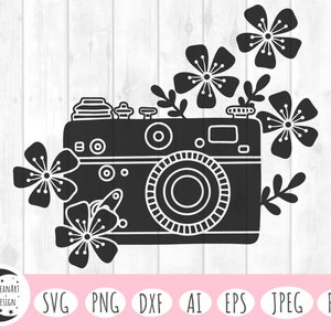 Camera svg, floral camera svg, camera clipart, photography svg, photographer svg, floral svg, photography cricut, photography png