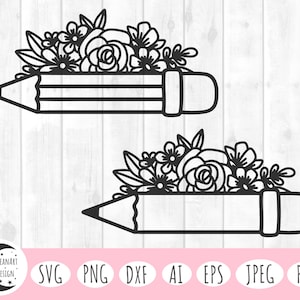 Lápis svg, lápis de professor svg, lápis floral svg, escola svg, volta às aulas svg, professor svg, camisa de professor svg, funcionários da escola svg