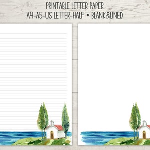 Printable letter paper, letter paper, stationary paper, stationery set, letter writing set, writing paper, lined paper, letter writing paper
