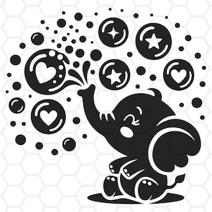 Cute elephant svg, elephant cut files, elephant clipart, elephant silhouette, elephant png, Elephant cut files for cricut & silhouette