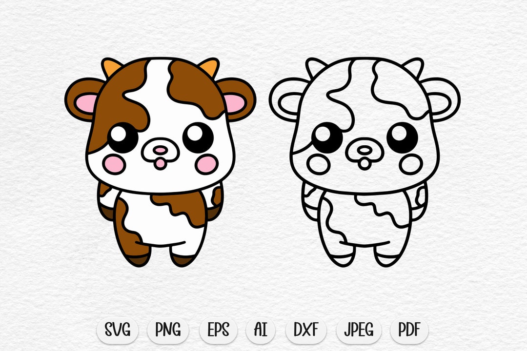 Cow Svg, Cute Cow Svg, Baby Cow Svg, Cute Animal Svg, Cow Png, Cute Svg