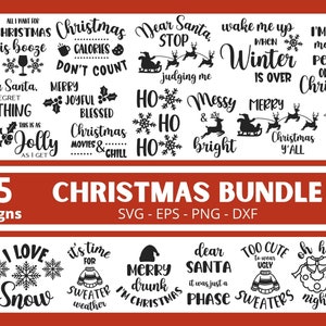 Christmas SVG Bundle: Funny Holiday Designs (25 Files)